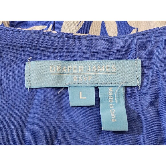 BF Women's Large Draper James RSVP Blue Futter Sleeve Tie Waist Wrap Dress NWT - Picture 9 of 11